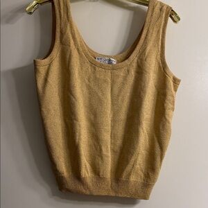 St. John Metallic Gold Knit Tank
